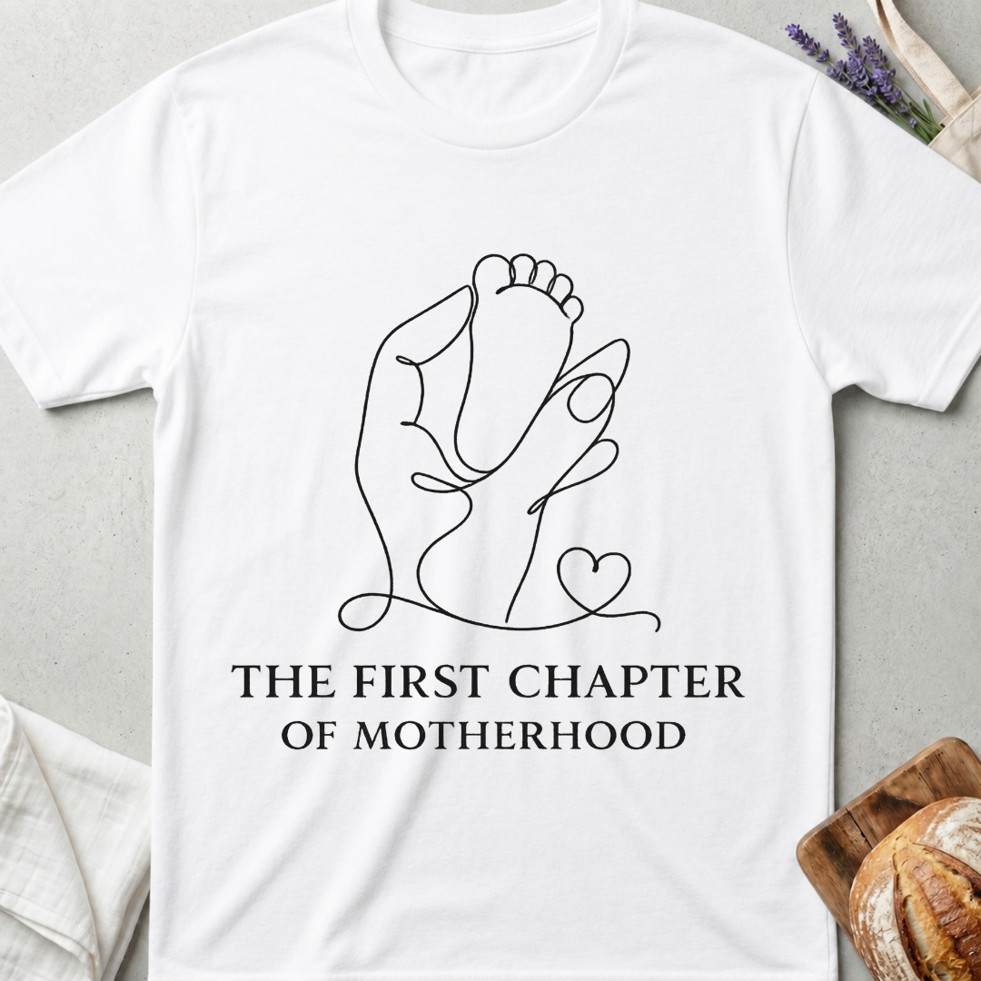 The First Chapter Shirt of Motherhood – Minimal New Mom Tee