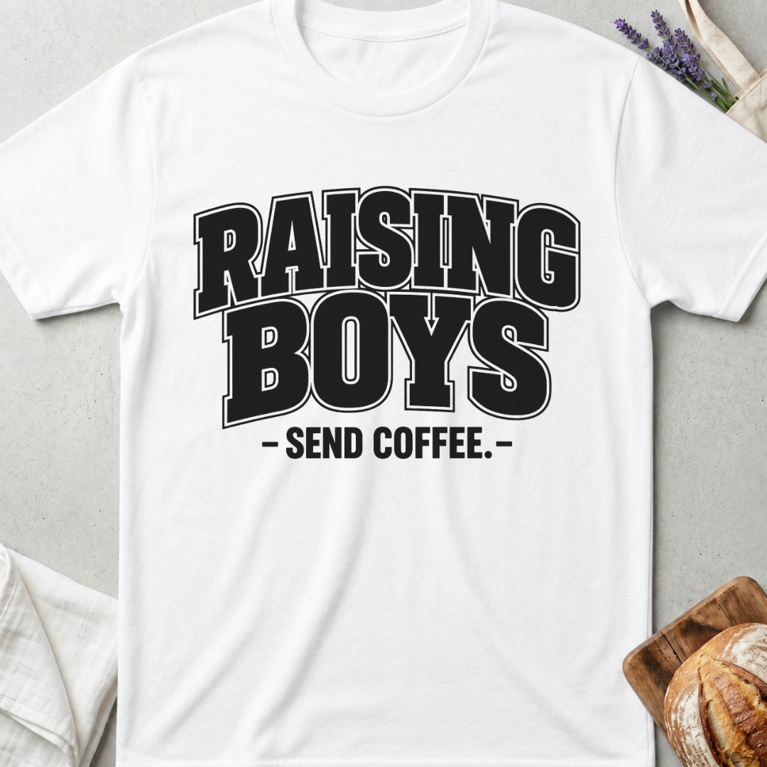 Raising Boys Send Coffee T-Shirt