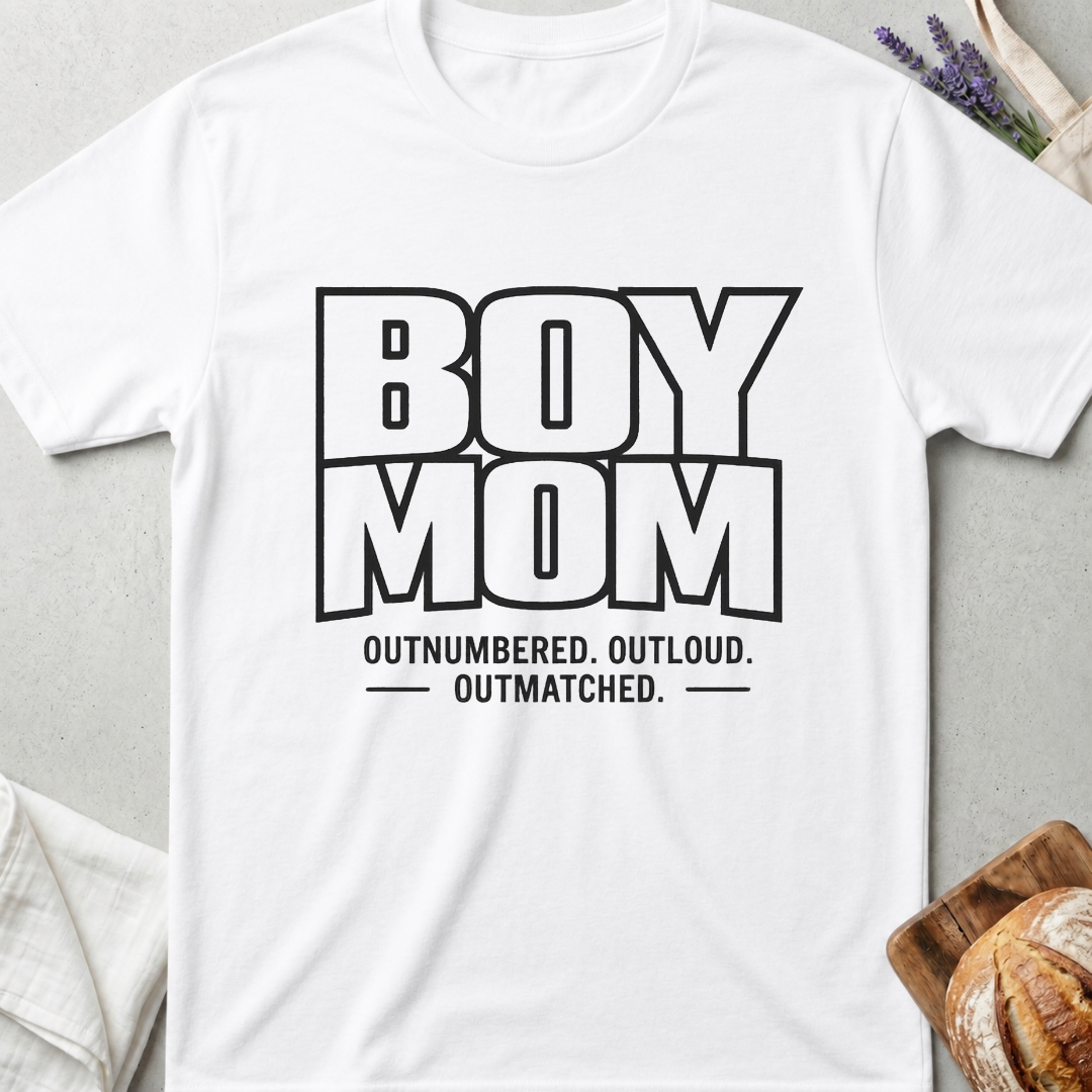 Boy Mom Shirt | Outnumbered Outloud Outmatched