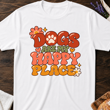 Dogs Are My Happy Place Retro T-Shirt