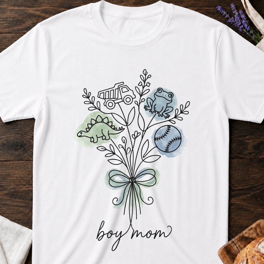 Boy Mom Wildflowers T-shirt | Flower Graphic Tee