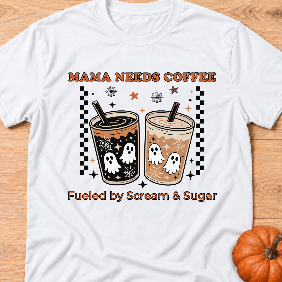 Mama Needs Coffee Ghosts T-Shirt