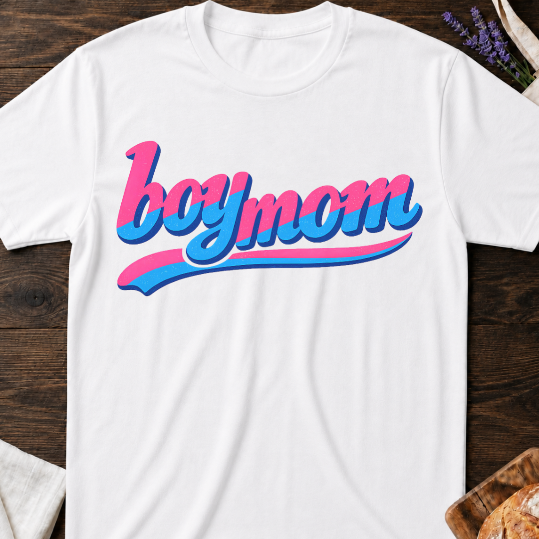 Boy Mom Retro Script T-shirt