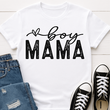 Boy Mama Distressed T-shirt - Trendy Mom Tee