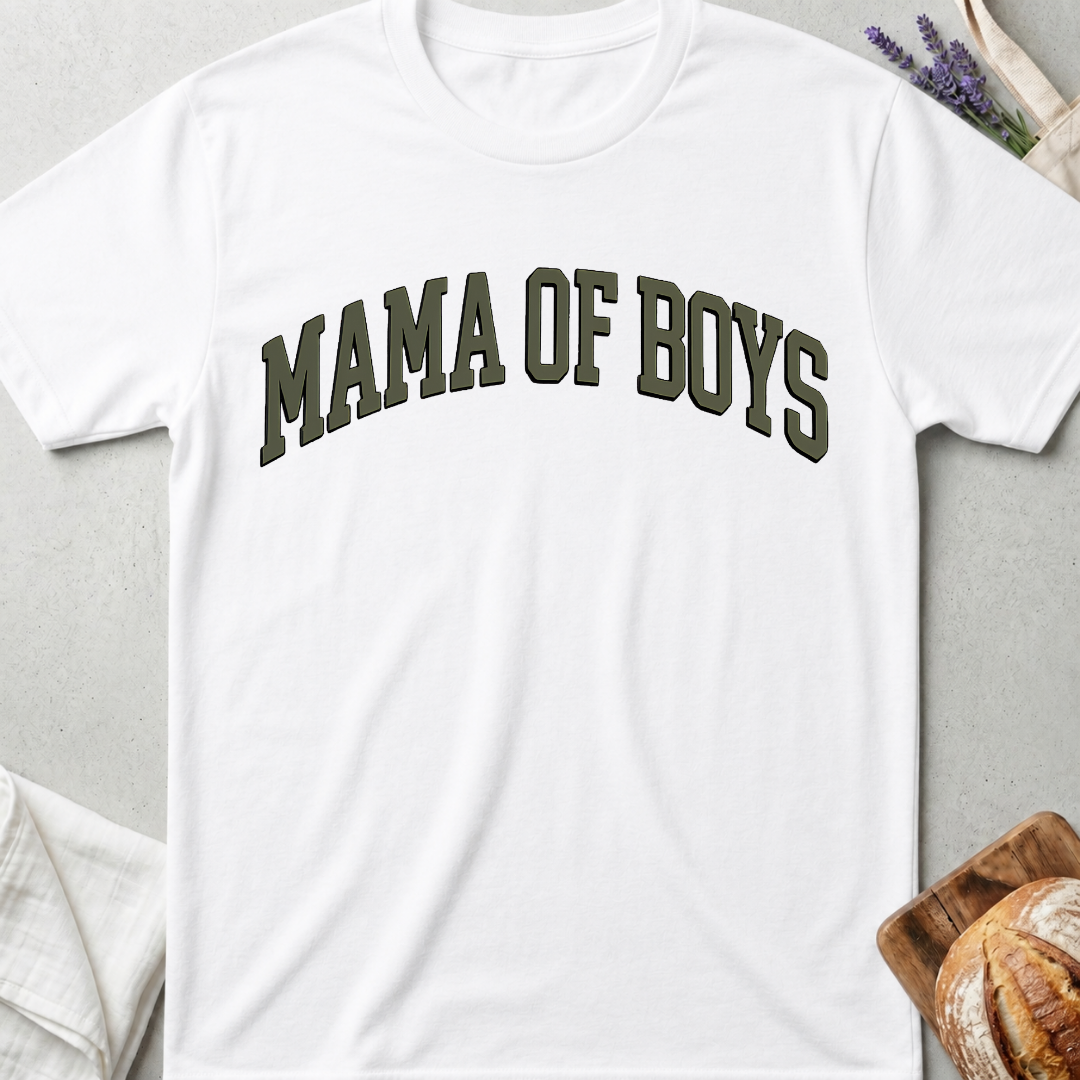 Mama of Boys T-shirt | Cute Varsity Mom Tee