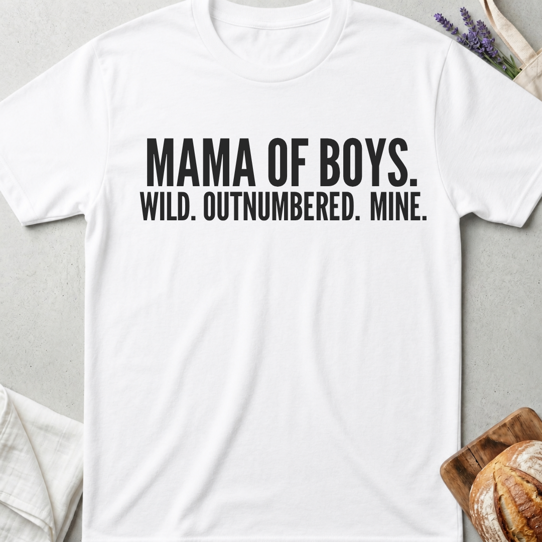 Mama of Boys Shirt | Wild Outnumbered Mine T-Shirt for Boy Moms