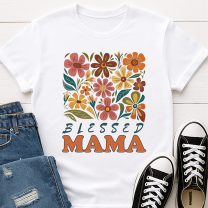 Blessed Mama Floral T-shirt - Faith Inspired Mom Tee