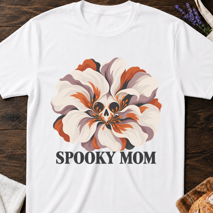 Spooky Mom Vintage Flower Skull Graphic T-Shirt