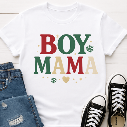 Boy Mama Christmas T-shirt