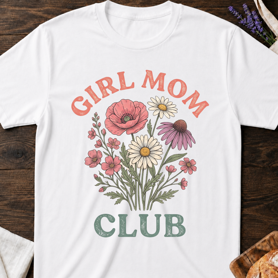 Girl Mom Club T-Shirt - Wildflower Graphic Tee