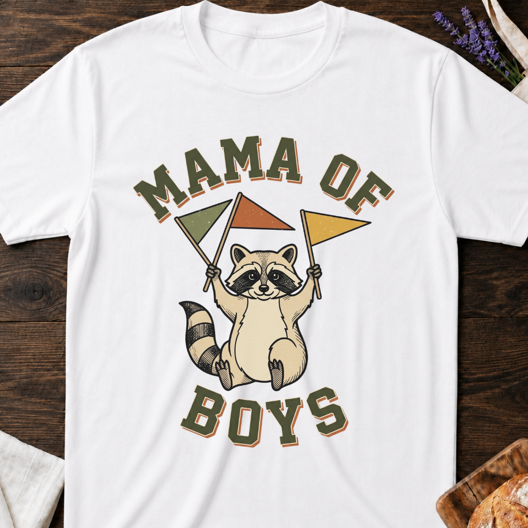 Mama of Boys Raccoon T-shirt