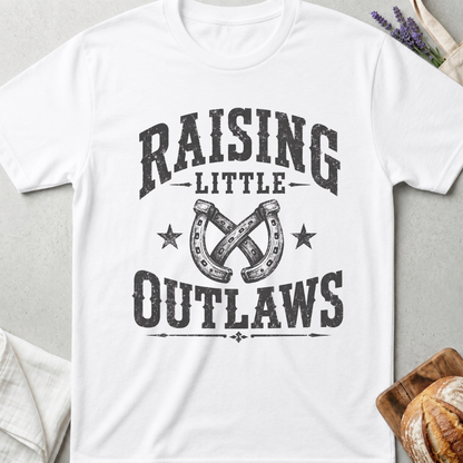 Raising Little Outlaws T-Shirt | Western Boy Mom Shirt