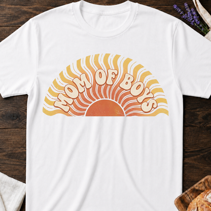 Mom Of Boys Retro Sunset T-shirt
