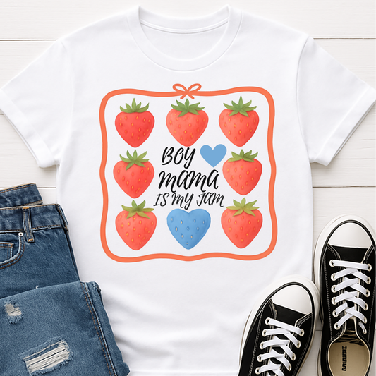 Strawberry Boy Mama is My Jam T-shirt